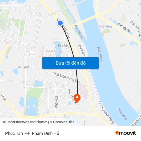 Phúc Tân to Phạm Đình Hổ map