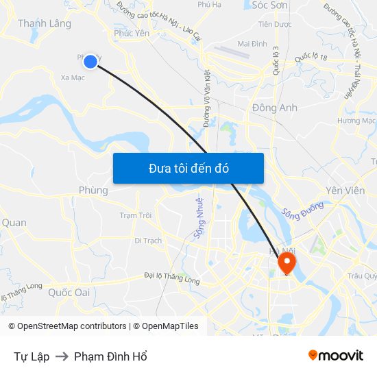 Tự Lập to Phạm Đình Hổ map