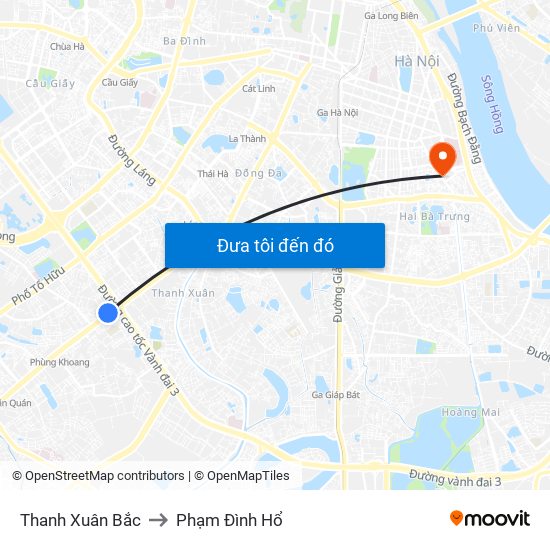 Thanh Xuân Bắc to Phạm Đình Hổ map