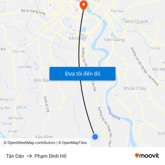 Tân Dân to Phạm Đình Hổ map