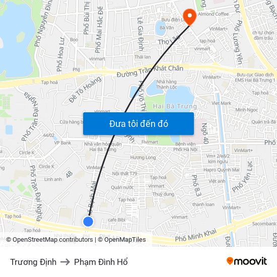 Trương Định to Phạm Đình Hổ map