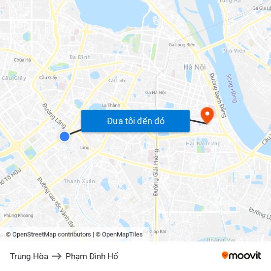 Trung Hòa to Phạm Đình Hổ map