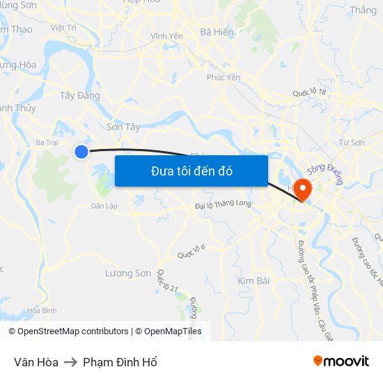 Vân Hòa to Phạm Đình Hổ map