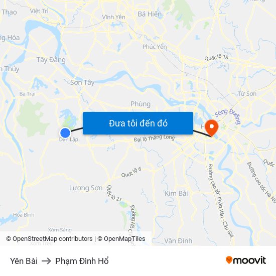 Yên Bài to Phạm Đình Hổ map