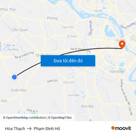 Hòa Thạch to Phạm Đình Hổ map