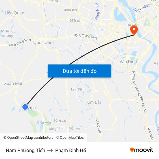 Nam Phương Tiến to Phạm Đình Hổ map