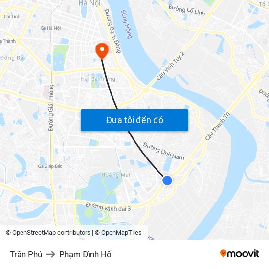 Trần Phú to Phạm Đình Hổ map