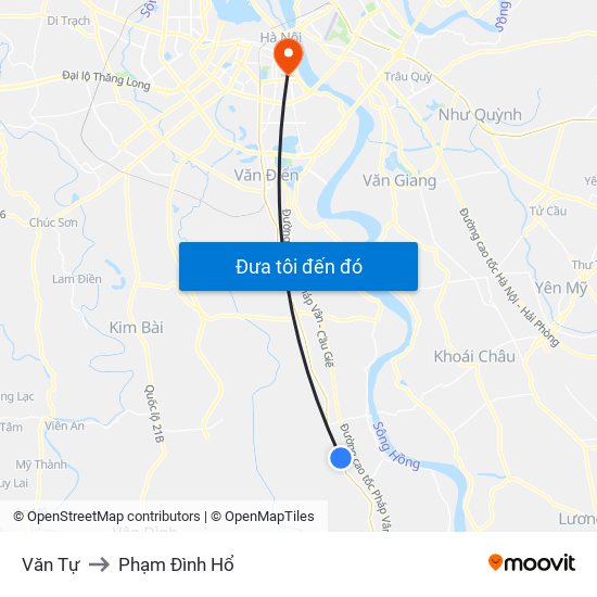 Văn Tự to Phạm Đình Hổ map