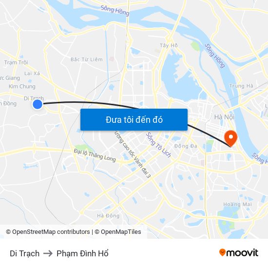 Di Trạch to Phạm Đình Hổ map