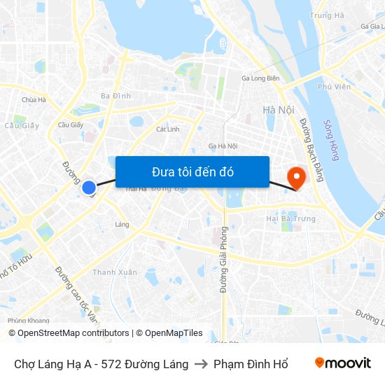 Chợ Láng Hạ A - 572 Đường Láng to Phạm Đình Hổ map