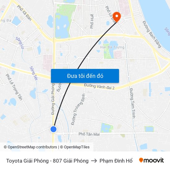 Toyota Giải Phóng - 807 Giải Phóng to Phạm Đình Hổ map
