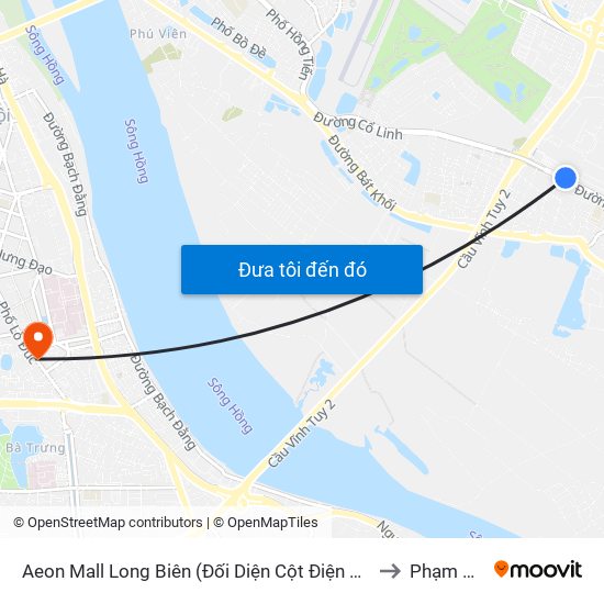 Aeon Mall Long Biên (Đối Diện Cột Điện T4a/2a-B Đường Cổ Linh) to Phạm Đình Hổ map