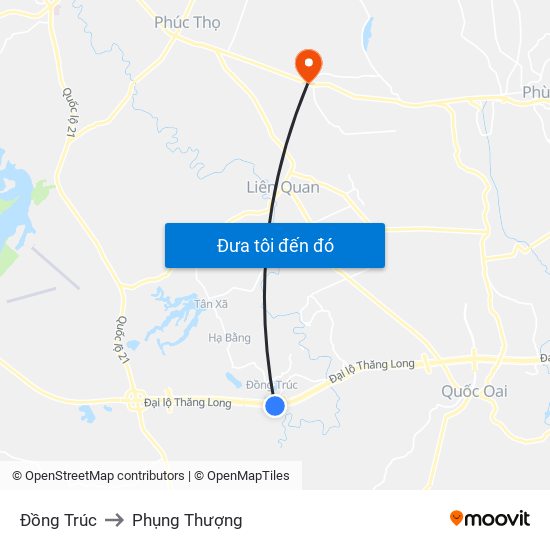 Đồng Trúc to Phụng Thượng map