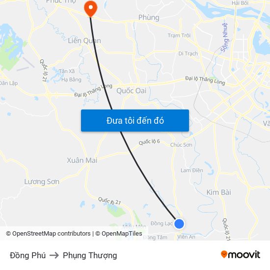Đồng Phú to Phụng Thượng map
