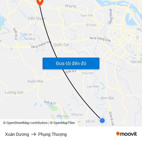 Xuân Dương to Phụng Thượng map