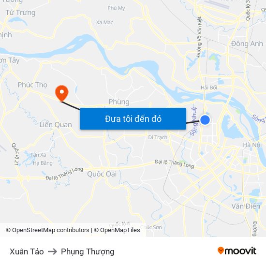 Xuân Tảo to Phụng Thượng map