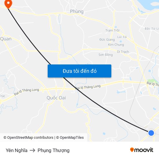 Yên Nghĩa to Phụng Thượng map