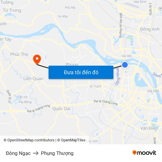 Đông Ngạc to Phụng Thượng map