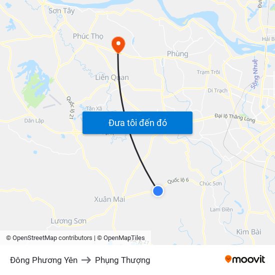 Đông Phương Yên to Phụng Thượng map