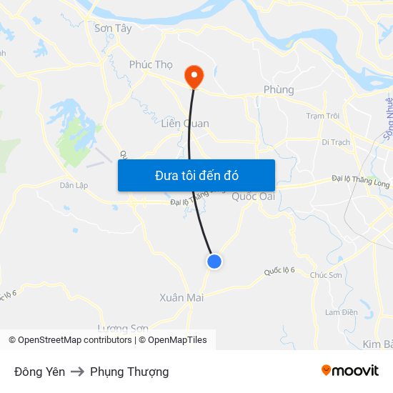 Đông Yên to Phụng Thượng map