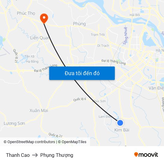 Thanh Cao to Phụng Thượng map