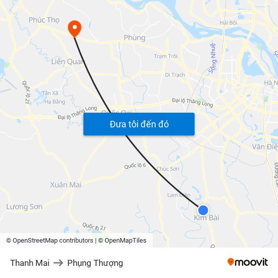 Thanh Mai to Phụng Thượng map