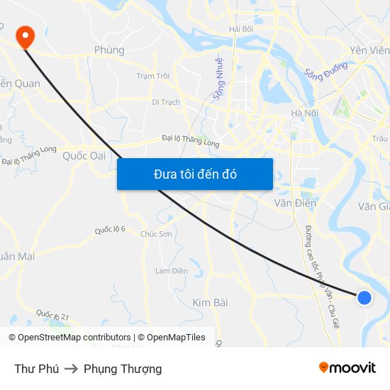 Thư Phú to Phụng Thượng map