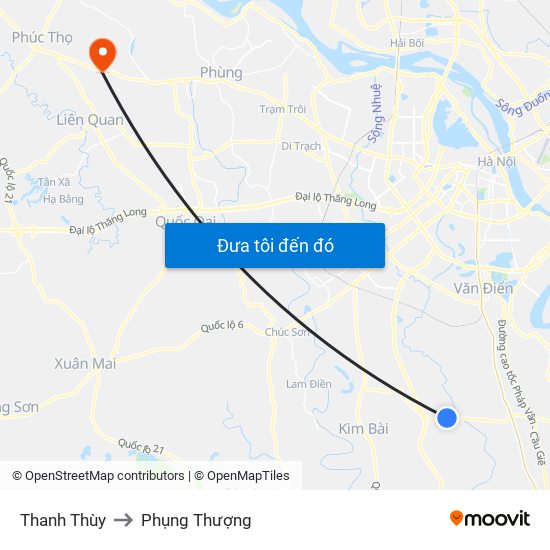 Thanh Thùy to Phụng Thượng map