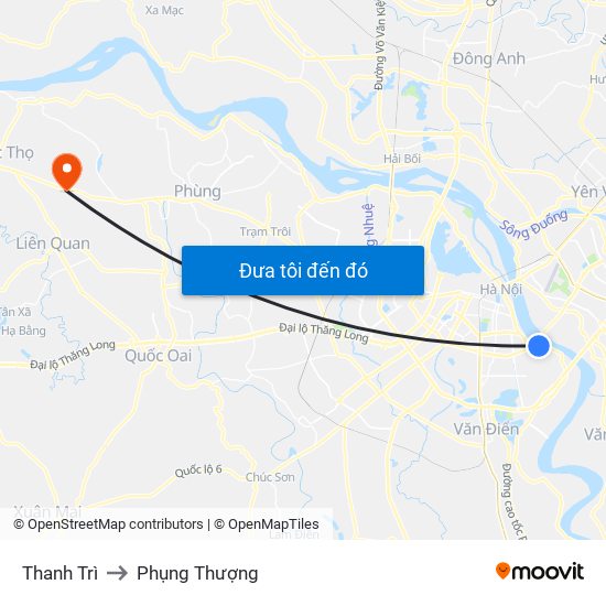 Thanh Trì to Phụng Thượng map