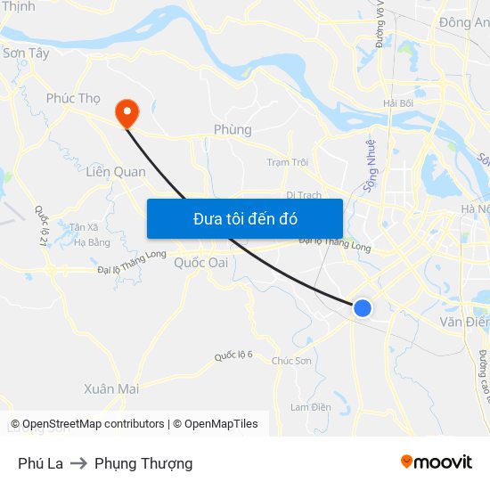 Phú La to Phụng Thượng map