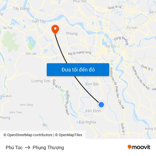 Phú Túc to Phụng Thượng map