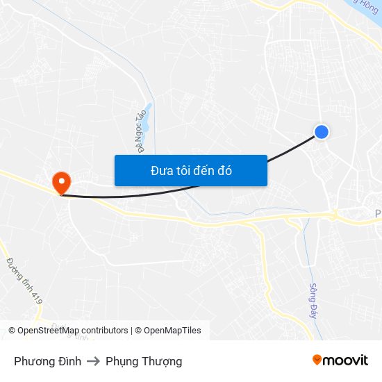 Phương Đình to Phụng Thượng map