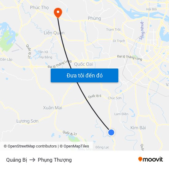 Quảng Bị to Phụng Thượng map