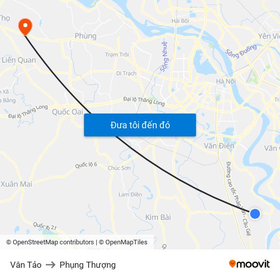 Vân Tảo to Phụng Thượng map