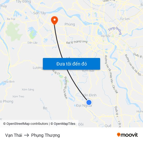 Vạn Thái to Phụng Thượng map