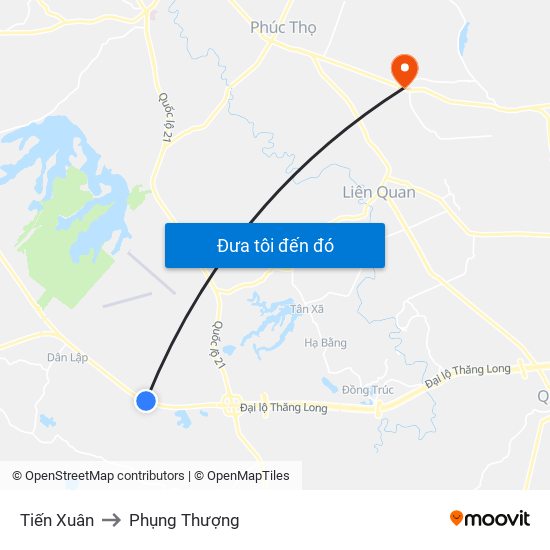 Tiến Xuân to Phụng Thượng map