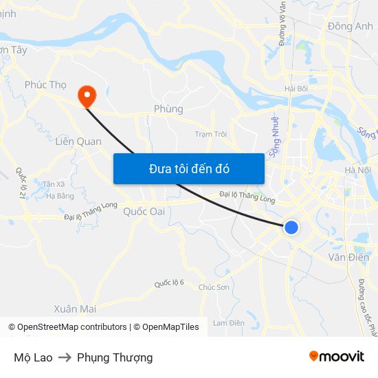 Mộ Lao to Phụng Thượng map