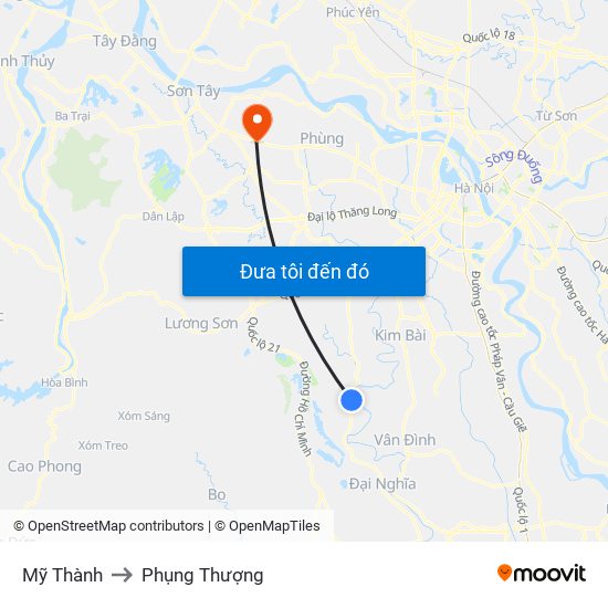 Mỹ Thành to Phụng Thượng map