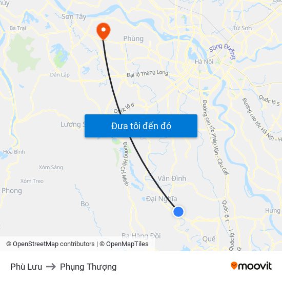 Phù Lưu to Phụng Thượng map