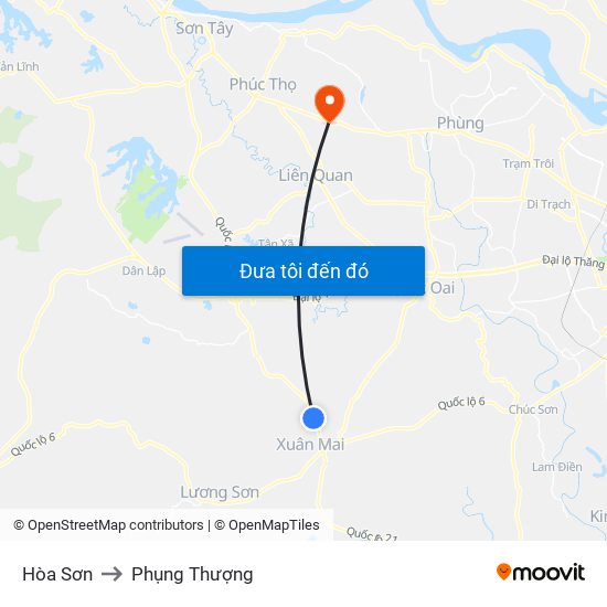 Hòa Sơn to Phụng Thượng map