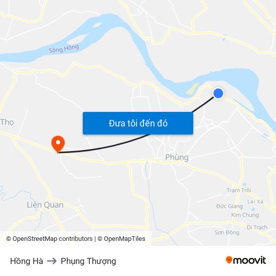 Hồng Hà to Phụng Thượng map