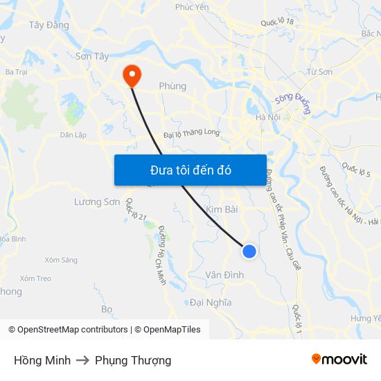 Hồng Minh to Phụng Thượng map