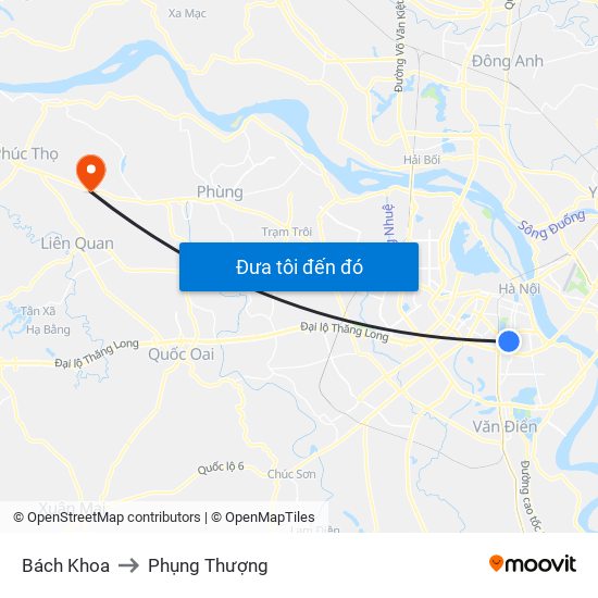 Bách Khoa to Phụng Thượng map