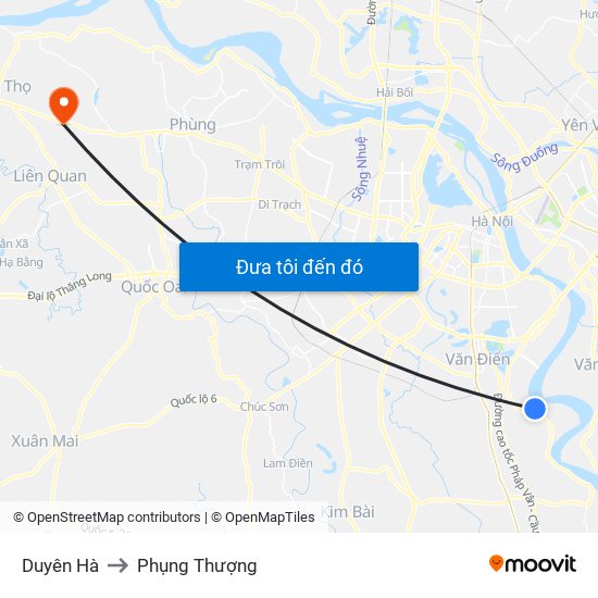 Duyên Hà to Phụng Thượng map