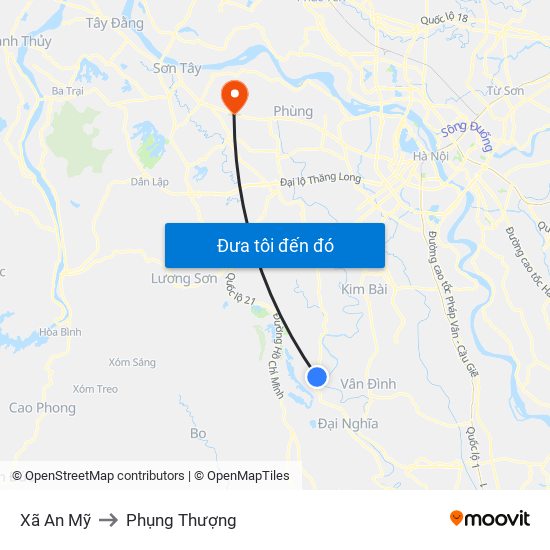 Xã An Mỹ to Phụng Thượng map