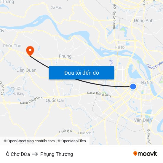 Ô Chợ Dừa to Phụng Thượng map