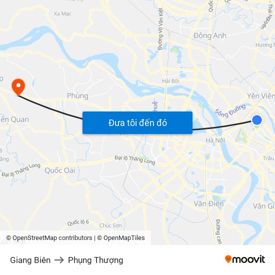 Giang Biên to Phụng Thượng map