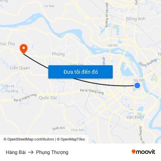 Hàng Bài to Phụng Thượng map