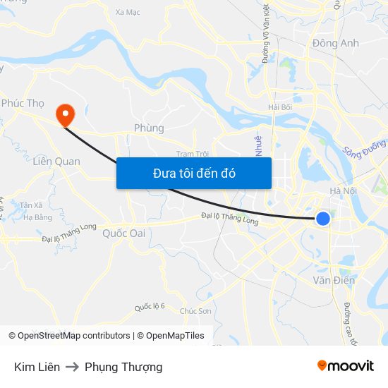 Kim Liên to Phụng Thượng map