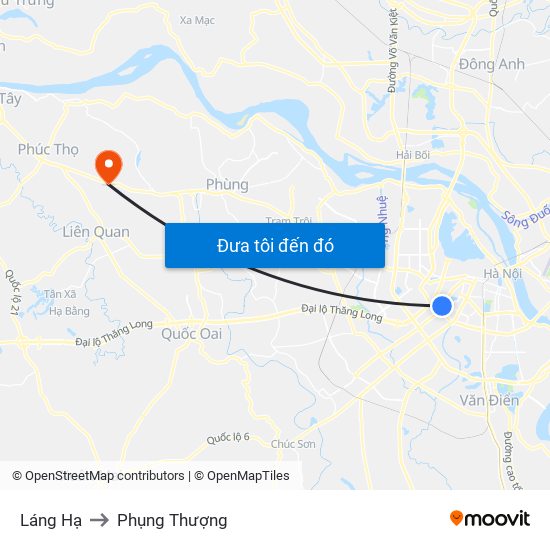 Láng Hạ to Phụng Thượng map